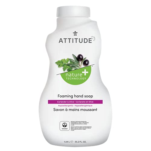 ATTITUDE Foaming Hand Soap - Gentle Cleansing with Green Tea, Vegan, EWG Verified - 35.2 Fl Oz