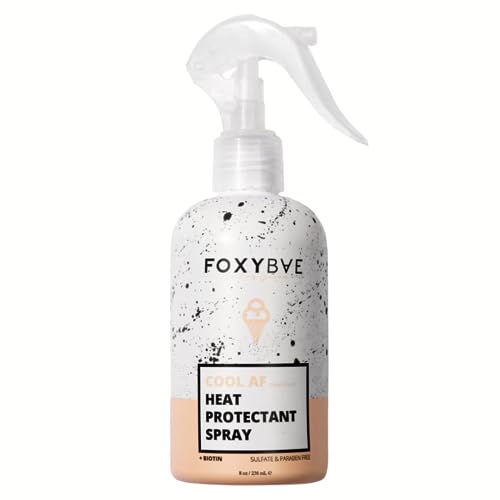 FoxyBae Heat Protectant Spray - Prevents Damage & Frizz, Nourishes with Biotin & Keratin - 8oz