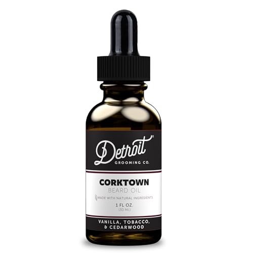 Detroit Grooming Co. Beard Oil - Hydrating Jojoba & Argan, Vanilla Tobacco Cedarwood - 1 oz