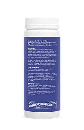 Natural Vitality Calm Magnesium Citrate - Supports Stress Relief, Vegan, Lemon Flavor - 8oz