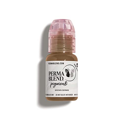 Perma Blend Cosmetic Pigment - High Color Retention, 100% Certified Vegan - Brown Dermis, 0.5 oz