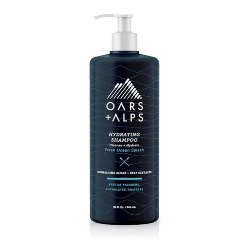 Oars + Alps Men's Shampoo - Hydrating Kelp & Algae Infusion, Alcohol-Free - 32 Fl Oz