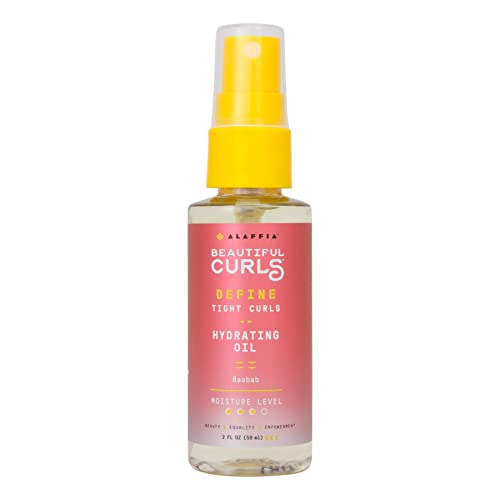 Alaffia Hair Oil Spray - Moisturizes & Strengthens Curly Hair with Argan & Baobab - 2 Fl Oz