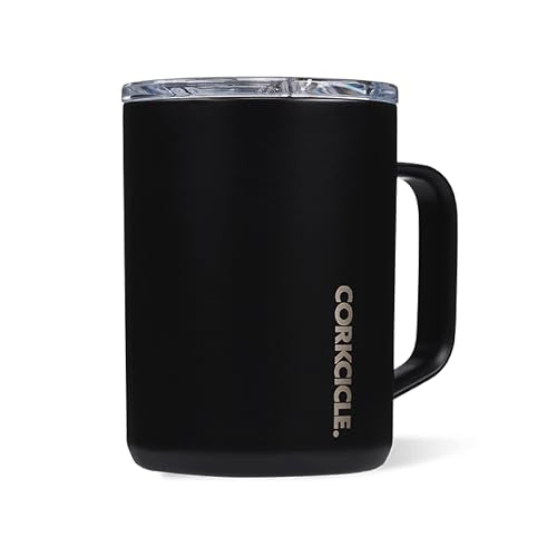 Corkcicle Triple Insulated Coffee Mug - Keeps Drinks Hot 3+ Hours, BPA-Free, 16oz, Black