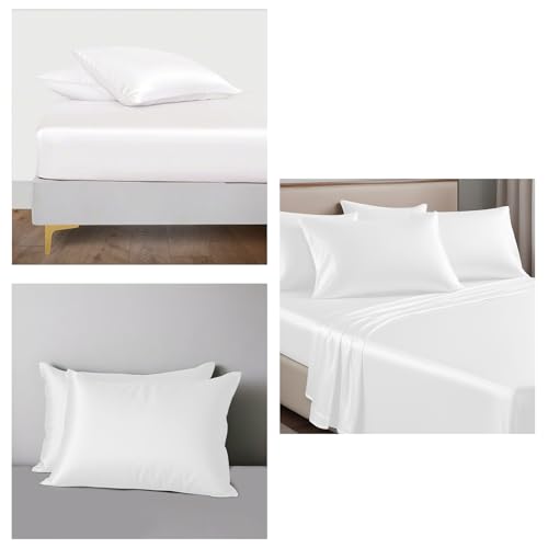 LINENWALAS King Size Fitted Sheet Set - Soft Tencel Eucalyptus, Deep Pockets - 3-Piece Bundle