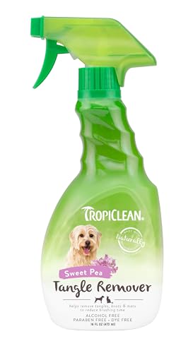 TropiClean Dog Conditioner Spray - Softens Tangles, Natural Ingredients - 16oz Detangler