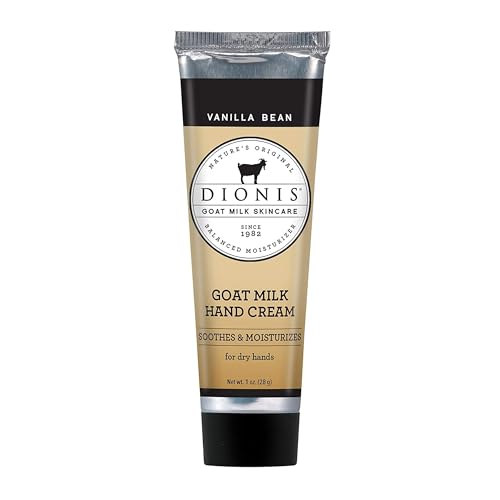 Dionis Goat Milk Hand Cream - Nourishing Vanilla Bean Scent, Enriched with Vitamins A & D - 1oz