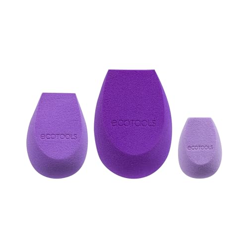 EcoTools Bioblender Makeup Sponge Trio - Flawless Application, Cruelty-Free, Vegan - 3 Sizes