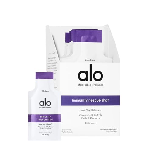 Alo Yoga Probiotic Immunity Rescue Shot - Boost Defenses with Elderberry & Superfoods - 10 Pack