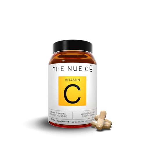 The Nue Co. Vitamin C Supplement - Boost Immunity, 1000mg, Vegan, Gluten Free, 60 Capsules