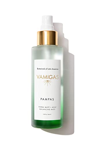 VAMIGAS PAMPAS Aloe & Yerba Mate Face Mist - Antioxidant Boost, Fragrance-Free, Vegan - 4oz