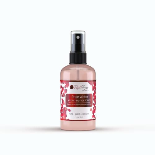 Red Rose Naturals Rosewater Toner - Hydrating Facial & Hair Mist, Alcohol-Free - 4 oz