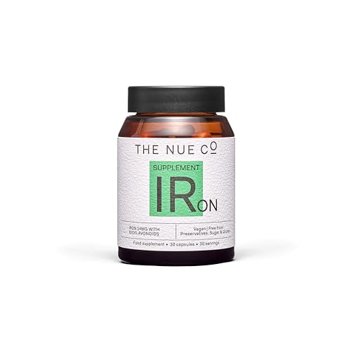 The Nue Co. IRON Supplement Bundle - Boosts Energy & Immunity, Vegan, Gluten-Free - 30 Capsules