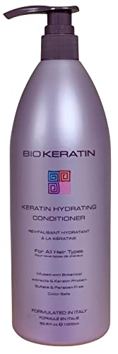 Bio Keratin Hydrating Conditioner - Botanical Extracts, Sulfate & Paraben Free - 33.8 fl. oz.