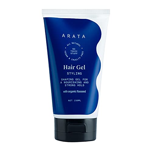 Arata Hair Gel - Strong Hold & Nourishment with Organic Flaxseed & Olive Oil - 5 Fl Oz