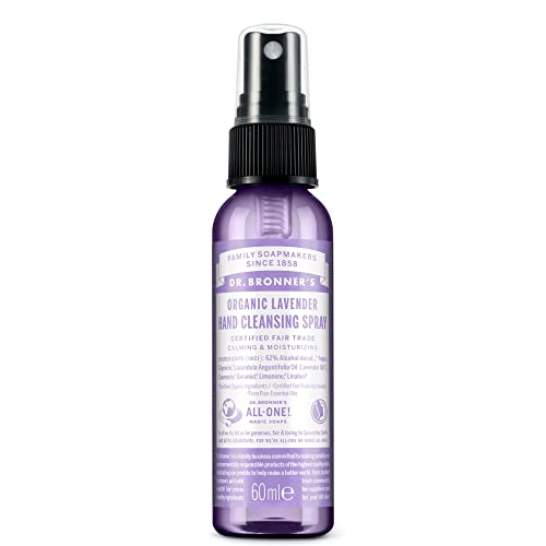 Dr. Bronner's Hand Sanitizer - Certified Organic, Vegan, Lavender Scent - 2 Oz in Recycled Bottle