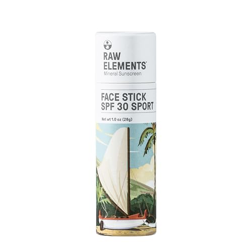 Raw Elements Mineral Sunscreen Stick - SPF 30+, Reef Safe, Non-Nano Zinc Oxide, Travel Size - 1oz