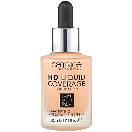 Catrice HD Liquid Coverage Foundation - High Coverage, Vegan, Cruelty Free - 035 Natural Beige