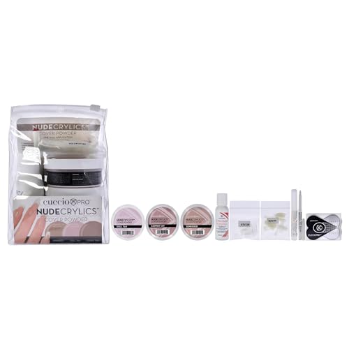 Cuccio Pro Acrylic Nail Kit - Flawless Finish, Long-Lasting Color, 3 Nude Powders & Tools