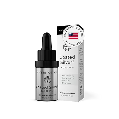 CYMBIOTIKA Colloidal Silver Liquid Supplement - Immune & Gut Health Support, 20,000 PPM - 5ml