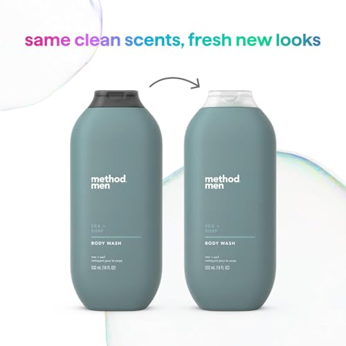 Method Men Body Wash - Plant-Based Cleansers, Paraben & Phthalate Free, 65% Recycled Plastic - 18oz