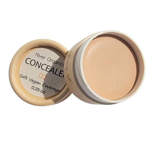 River Organics Zero Waste Concealer - Vegan, Non-Greasy, Buildable for Even Skin Tone - 02 Light