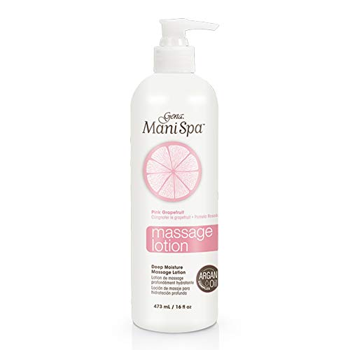 Gena Mani Spa Massage Lotion - Deeply Hydrating, Argan Oil Infusion - 16oz, Pink Grapefruit Scent