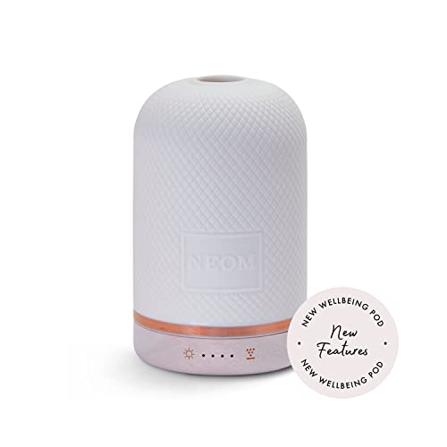 NEOM Wellbeing Pod - Natural Essential Oil Diffuser, Guided Breathing & Ceramic Design - 7hr