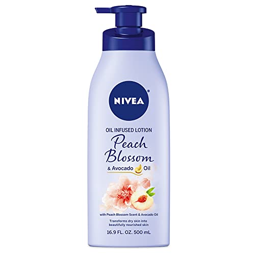 Nivea Oil Infused Body Lotion - 24-Hour Moisture, Avocado Oil, Peach Blossom Scent - 16.9 Fl Oz