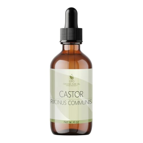 OPO Pure Castor Bean Oil - 100% Organic, Cold Pressed for Hair, Skin & Nails - 4 OZ