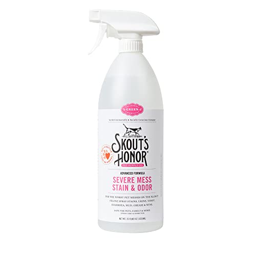 Skout's Honor Pet Odor & Stain Remover - Advanced Plant-Based Formula for Severe Messes - 35 oz