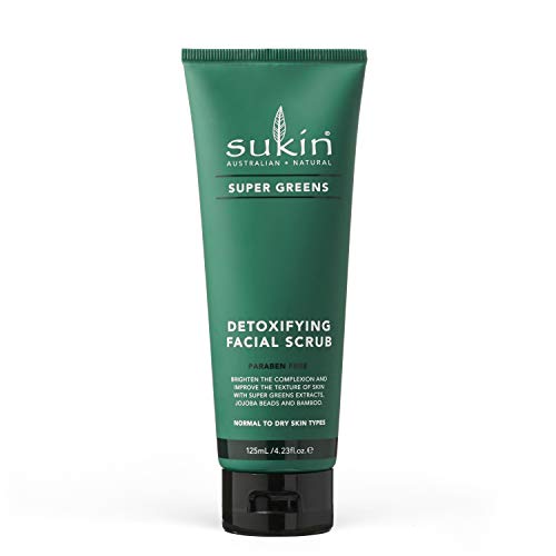 Sukin Super Greens Exfoliator - Detoxifying Facial Scrub with Kale & Jojoba Oil - 4.23 FL. Oz.