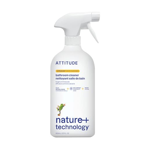 ATTITUDE Bathroom Cleaner - EWG Verified, Plant-Based, Vegan, Citrus Zest - 27.1 Fl Oz