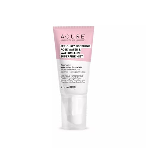 Acure Rosewater & Watermelon Mist - Hydrates & Calms Sensitive Skin, Natural Ingredients - 2 Fl Oz