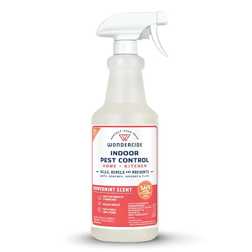 Wondercide Indoor Pest Control Spray - Effective Bug Killer with Natural Oils - Peppermint 32oz