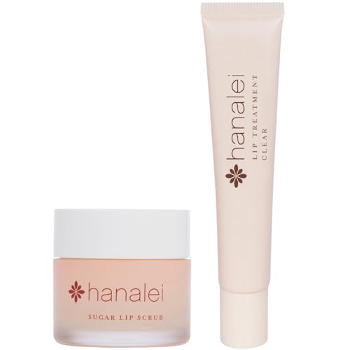 Hanalei Sugar Lip Scrub & Treatment - Restores & Moisturizes with Hawaiian Kukui Nut Oil - Clear