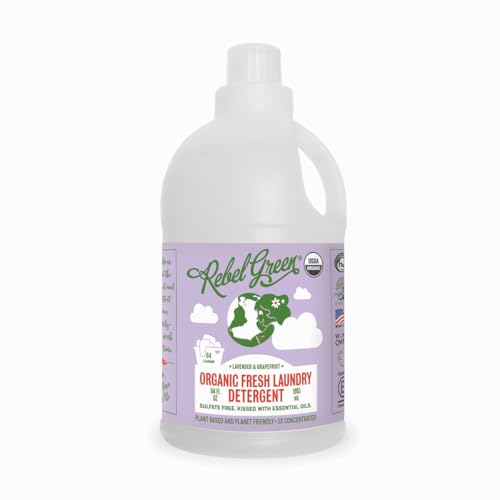 Rebel Green Concentrated Laundry Detergent - Hypoallergenic, Lavender & Grapefruit - 64 Loads