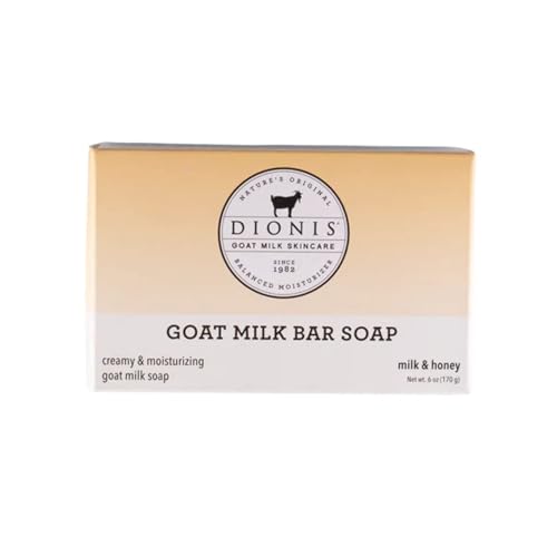 Dionis Goat Milk Bar Soap - Moisturizes & Restores, Nourishing Milk & Honey Scent - 6oz