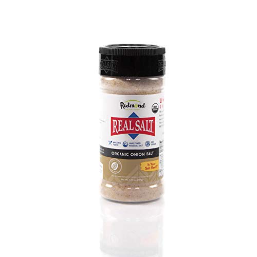 Redmond Real Sea Salt - Natural Unrefined, Trace Minerals, Sweet Flavor - 4.75oz Onion Shaker