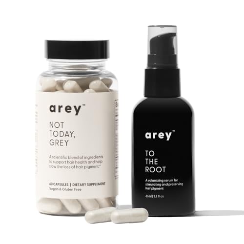 Arey The System Hair Care Set - Slows Grey Growth, Promotes Healthy Hair, Vegan - 1 Month Supply