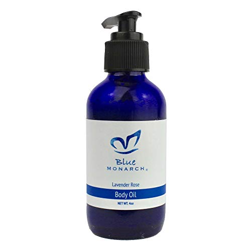 Blue Monarch Lavender Rose Body Oil - Hydrating, Natural Ingredients, Relaxing Aroma - 4 oz