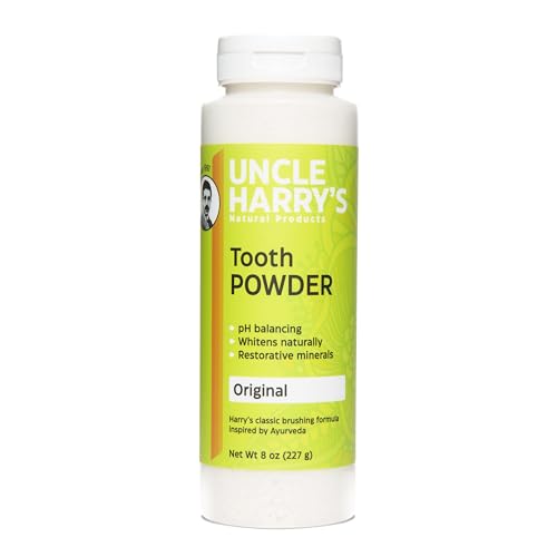 Uncle Harry's Tooth Powder - Alkalizing Enamel Support, Natural Whitening & Fresh Breath - 8oz