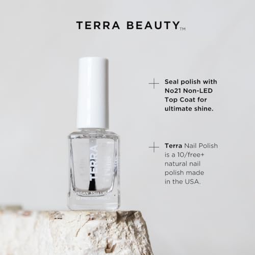 terrabeautybars Terra Nail Polish No. 21 - Ultra Shine, Vegan, Cruelty-Free - 15ml Top Coat