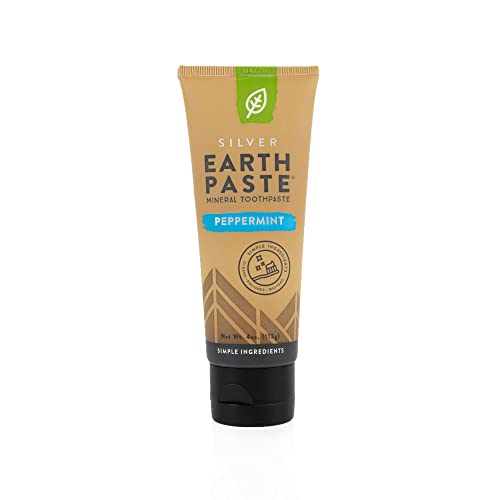 Redmond Earthpaste Toothpaste - Natural Stain Remover, No Fluoride, Peppermint - 4oz Tube