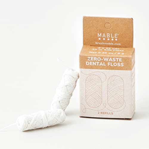 Mable Silk Dental Floss Refill Pack - Natural Silk, Peppermint Flavor, Compostable - 66 Yards