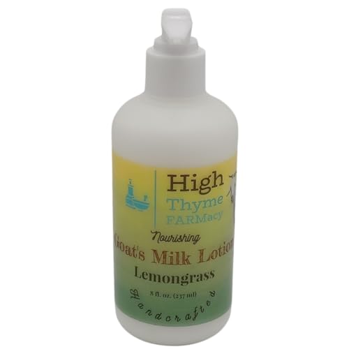 All-Natural Lemongrass Goat Milk Lotion - Hydrates Sensitive Skin, Quick Absorption - 8oz