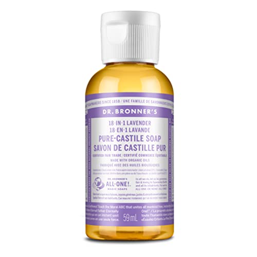 Dr. Bronner's Body Soap - Organic Oils, Vegan, 18-in-1 Uses, Lavender - 2oz Concentrate