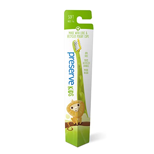 Preserve Kids Toothbrushes - Soft Bristles for Ages 2-8, Supports Wildlife - Pack of 6