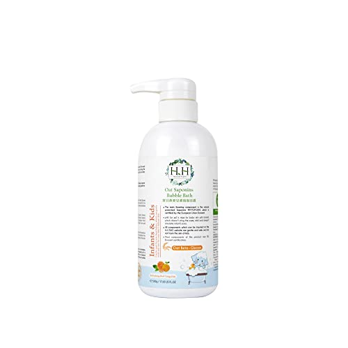 HH Oat Saponins Bubble Bath - Moisturizing Red Tangerine Aroma, EWG & Ecocert Certified - 500g