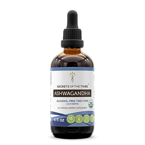 Secrets of the Tribe Ashwagandha Tincture - USDA Organic, Alcohol-Free, 4 OZ